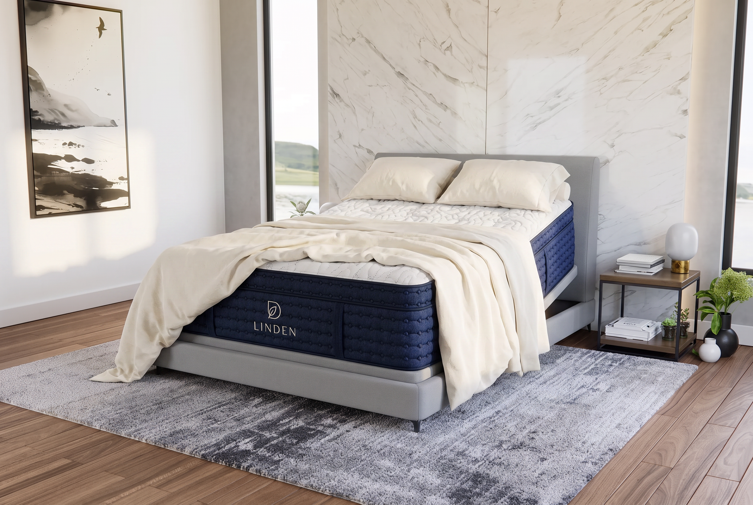 Couple relaxing on a Linden adjustable base